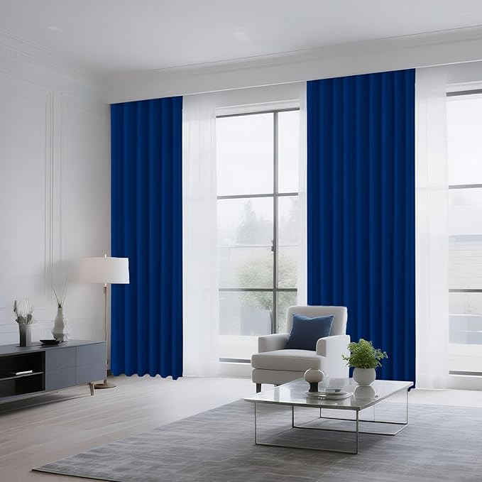 CUCRAF Royal Blue Blackout Curtains Customize, Rod Pocket Room Darkening Curtain for Bedroom Living Room, Thermal Insulated Window Drapes 1 Panel (Custom Size, Color)