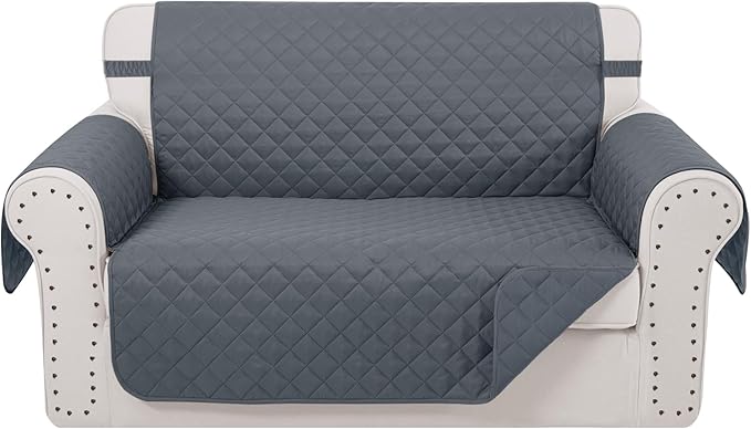 Reversible Loveseat Sofa Covers Couch Cover Furniture Protector(Loveseat,Dark Blue/Dark Blue)