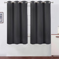 LEMOMO Dark Grey Thermal Blackout Curtains/38 x 63 Inch/Set of 2 Panels Room Darkening Curtains for Bedroom