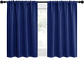 NICETOWN RV Blackout Curtains for Camper Windows, Navy Blue, 42" x 36", Set of 2, Kitchen Curtains, Short Blackout Drapes, Thermal Insulated Rod Pocket Window Treatment Draperies for Nursery