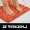 Bath Rug Runner 60x24 in Chenille, Machine Washable and Quick Dry