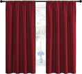 NICETOWN Christmas Burgundy Blackout Curtains and Drapes - Thermal Insulated Solid Rod Pocket Blackout Draperies/Panels for Gift (1 Pair, 42 by 63 inches, Burgundy Red)