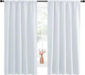 NICETOWN Greyish White Bedroom Curtain Panels - Multi-Function Noise Reducing Performance Window Treatment Thermal Insulated Room Darkening Drapes for Nursery (2 Panels, 52 by 63)