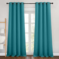 NICETOWN Peacock Teal Blackout Bedroom Curtains 96 inches Long, Grommet Thermal Insulated Room Darkening Window Treatments Sound Reducing for Living Room, W46 x L96, 2 Panels