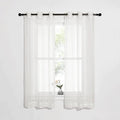 NICETOWN Sheer Curtains for Bedroom Windows, Grommet Casual Soft Voile Sheer Panels with Light Filter Window Treatments for Nursery/Bedroom, Beige, Set of 2, W37 x L63