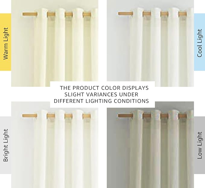 NICETOWN Off White Linen Curtains 84 inch Length, Grommet Privacy Added Thick Flax Not See Through Window Treatments Semi Sheer Drapes for Bedroom/Living Room, W55 x L84, 2 Panels