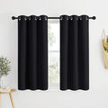 NICETOWN Bathroom Blackout Curtains and Drapes 48 inches Length, Black Solid Thermal Insulated Grommet Blackout Drapery Panels for Window (2 Panels, 34 inches Wide, Black)