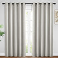 Yakamok Blackout Curtains Room Darkening Thermal Insulated Window Panels,Solid Grommet Top Drapes for Bedroom/Living Room(62Wx84L, Light Beige, 2 Panels)