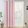 Yakamok Wide Thermal Blackout Patio Door Curtain Panel, Pink Grommet Sliding Door Insulated Curtains, Extra Wide Curtains for Sliding Glass Door, Pink, W52 x L84, 1 Panel