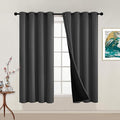 Yakamok 100% Blackout Curtains, 2 Thick Layers Thermal Insulated Total Blackout Drapes for Bedroom, Heat Blocking Window Curtains for Living Room(Charcoal Grey, 52Wx54L, 2 Panels)