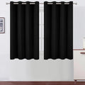 LEMOMO Blackout Curtains 66 x 54 Inch Long Black Curtains Set of 2 Panels Room Darkening Curtains for Bedroom and Living Room
