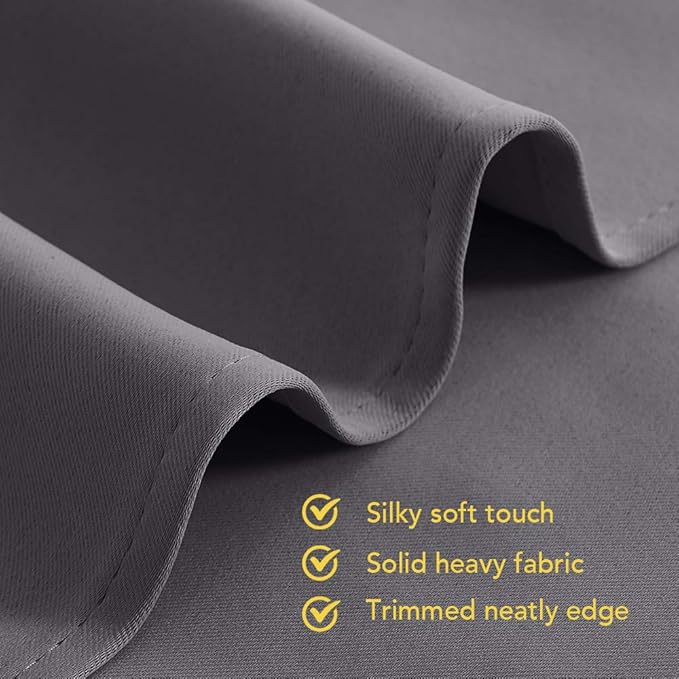 NICETOWN Bedroom Curtains Blackout Drapery Panels, Three Pass Microfiber Thermal Insulated Solid Ring Top Blackout Window Curtains/Drapes (Two Panels, 60 x 84 inches, Gray)