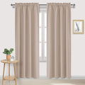 DWCN Blackout Curtains for Living Room Thermal Insulated, Energy Saving & Noise Reducing Bedroom Curtains, Camel, W 52x L 95 Inch, Set of 2 Rod Pocket Curtain Panels
