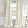 MIULEE Cream Back Tab Blackout Curtains 108 Inch Long 2 Panels Set for Bedroom, Rod Pocket/Pinch Pleat Extra Long Thermal Insulated Living Room Darkening Pleated Light Blocking Drapes