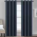 H.VERSAILTEX Blackout Curtain for Living Room Extra Long, Thermal Insulated Bedroom Curtains Grommet Top, Noise Reducing Patio Door Curtain - Navy Blue, One Panel, 52'W x 90'L