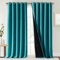 NICETOWN Peacock Teal 100% Blackout Curtains for Windows, Super Heavy-Duty Black Lined Total Darkness Drapes for Bedroom, Privacy Assured Window Treatment for Patio (Pack of 2, 70" W x 108" L)