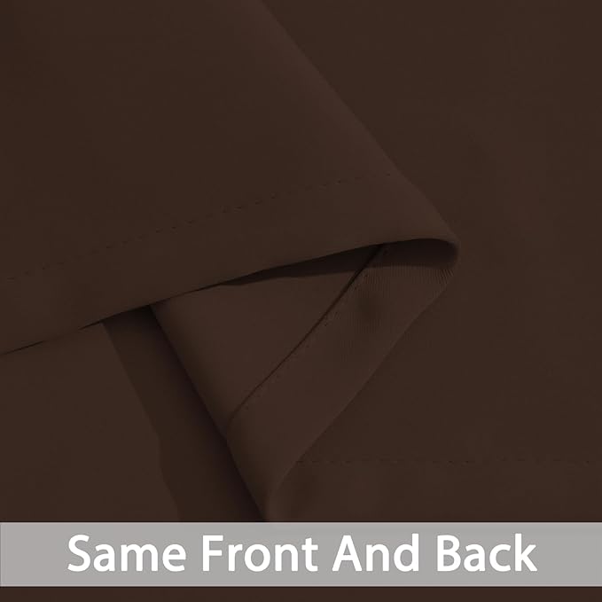 Yakamok Blackout Curtains Room Darkening Thermal Insulated Window Panels,Solid Grommet Top Drapes for Bedroom/Living Room(62Wx72L, Chocolate Brown, 2 Panels)