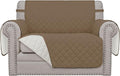 Easy-Going Oversized Chair Sofa Slipcover Reversible Sofa Cover Water Resistant Couch Cover Furniture Protector Cover with Elastic Straps for Pets Dog (Oversized Chair, Camel/Ivory)