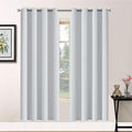 Yakamok Blackout Curtains Room Darkening Thermal Insulated Window Panels,Solid Grommet Top Drapes for Bedroom/Living Room(52Wx72L,Greyish White, 2 Panels)