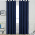 Yakamok Blackout Curtains 96 Inches Long Set of 2 Panels with Grommet Thermal Insulated Light Blocking Window Drapes for Bedroom/Living Room, Navy Blue Color, W52 x L96