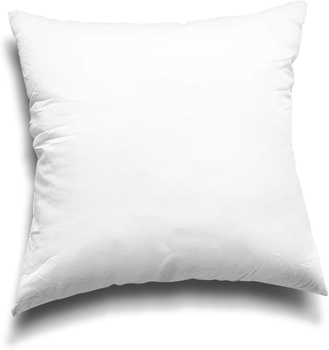 EDOW Throw Pillow Inserts, Set of 2 Lightweight Down Alternative Polyester Pillow, Couch Cushion, Sham Stuffer, Machine Washable. (White, 18x18)