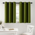 MIULEE Short Curtains for Windows - Light Olive Green Blackout Half Window Curtains Thermal Insulated Privacy Drapes for Kitchen Bedroom Bathroom Grommet Small Basement Tiers W40 x L36 Inch 2 Panels