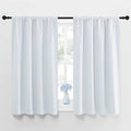 NICETOWN Greyish White Window Curtain Panels - Thermal Insulated Rod Pocket Room Darkening Curtain Sets for Bedroom (Platinum - Greyish White, 2 Panels, 42 by 48)