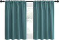NICETOWN RV Blackout Curtains for Camper Windows, Sea Teal, 34" x 30", Set of 2, Kitchen Curtains, Short Blackout Drapes, Thermal Insulated Rod Pocket Window Treatment Draperies for Nursery