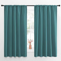NICETOWN Kitchen Window Curtain Set - Window Treatment Thermal Insulated Solid Room Darkening Rod Pocket Drapes for Bedroom (Sea Teal, Set of 2, 52 by 63 inches Long)