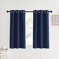 NICETOWN Blackout Curtains & Drapes for Kitchen, Navy, 1 Pair, 34 x 40 Inch, Thermal Insulated Solid Grommet Top Blackout Panels/Draperies for Bedroom/Living Room