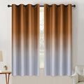 SimpleHome Ombre Room Darkening Curtains for Living Room, Light Blocking Burnt Orange to Grey White Thick Thermal Insulated Grommet Window Curtains Drapes for Bedroom, 2 Panels, 52x63 inches Length