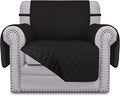Easy-Going Chair Sofa Slipcover Reversible Sofa Cover Water Resistant Couch Cover Furniture Protector Cover with Elastic Straps for Pets Kids Children Dog Cat (Chair, Black/Black)