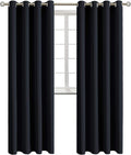 BGment Blackout Curtains - Grommet Thermal Insulated Room Darkening Bedroom and Living Room Curtains, Set of 2 Panels (52 x 120 Inch, Black)