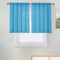 SpaceDresser Basic Rod Pocket Sheer Voile Window Curtain Panels Cyan Blue 1 Pair 2 Panels 52 Width 36 Inch Long for Kitchen Bedroom Children Living Room Yard（Cyan Blue, 52W x 36L）