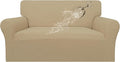 Easy-Going 100% Waterproof Loveseat Couch Cover, Dual Waterproof Sofa Cover, Stretch Jacquard Sofa Slipcover, Leakproof Furniture Protector for Kids, Pets, Dog and Cat (Loveseat, Sand)