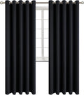 BGment Blackout Curtains - Grommet Thermal Insulated Room Darkening Bedroom and Living Room Curtain, Set of 2 Panels (70 x 84 Inch, Black)