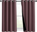 NICETOWN Warm Curtains for Winter, Bedroom Full Blackout Curtain Panels, Great Job for Blocking Light, Complete Blackout Draperies with Black Liner for Night Shift (Dry Rose, Set of 2, 46 by 54-inch)
