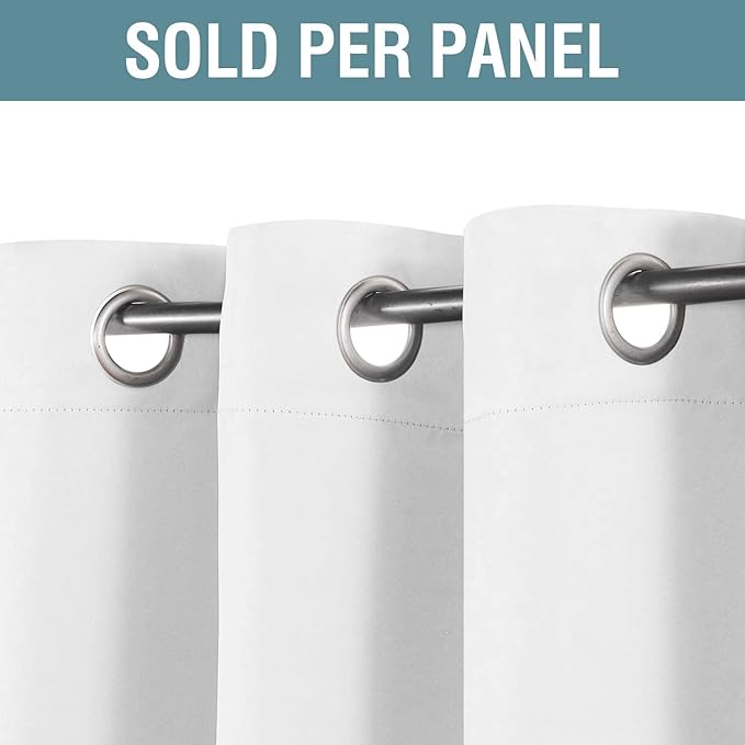 H.VERSAILTEX White Window Curtains 63 Inch Length Thermal Insulated Window Treatment Panel for Living Room Grommet Curtain Drape for Bedroom (1 Panel), 52" W x 63" L