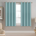 H.VERSAILTEX Blackout Curtain for Living Room Small Window Kitchen Blackout Curtains 45 inch Length Energy Saving Solid Grommet Blackout Drape, One Panel, Mineral Blue, 52" W x 45" L