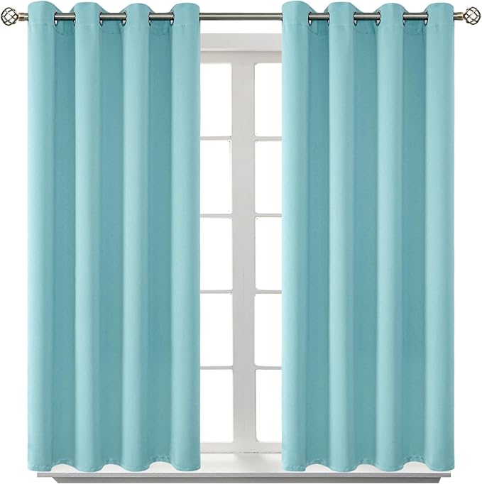 BGment Blackout Curtains - Grommet Thermal Insulated Room Darkening Bedroom and Living Room Curtains, Set of 2 Panels (52 x 54 Inch, Baby Blue)