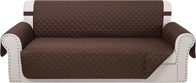 Reversible Oversized Sofa Covers Couch Cover Furniture Protector for Dogs Elastic Straps Water Resistant(XLSofa,Chocolate/Chocolate)