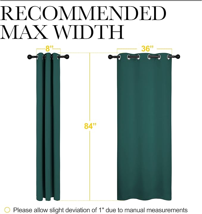 NICETOWN Christmas Thermal Insulated Solid Grommet Blackout Curtains/Drape for Living Room (Hunter Green, 1 Pair, 42 by 84-Inch)