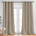 NICETOWN Taupe Curtain Panels - (52 inches by 120 Inch, Black, Set of 2) Home Decoration Thermal Insulated Solid Grommet Blackout Curtains/Drapes for Hall/Dining Room