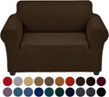 Joccun Stretch Chair Couch Cover,1-Piece Sofa Slipcover Spandex Jacquard Fabric Sofa Covers with Elastic Bottom,Washable Furniture Protector for Dogs, Cats, Kids (Armchair,Seal Brown)