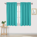 DWCN Blackout Curtains for Living Room Thermal Insulated, Energy Saving & Noise Reducing Bedroom Curtains, Peacock Blue, W 52x L 45 Inch, Set of 2 Rod Pocket Curtain Panels