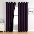 ChrisDowa 100% Blackout Curtains 120 inch Long for Bedroom with Black Liner, 2 Thick Layers Total Blackout Thermal Insulated Grommet Long Window Curtains 2 Panels Set (Royal Purple, 52 x 120 Inch)