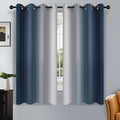 SimpleHome Navy Blue Ombre Room Darkening Curtains for Living Room, Light Blocking Gradient Thermal Insulated Grommet Window Curtains/Drapes for Bedroom, 2 Panels, 52x63 inches Length