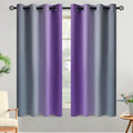 Yakamok Ombre Purple and Grey Curtains for Bedroom, Gradient Room Darkening Curtains 63 inches long,Grommet Thermal Insulated Light Blocking Window Drapes/Curtain for Living Room,52 x 63 Inch,2 Panels