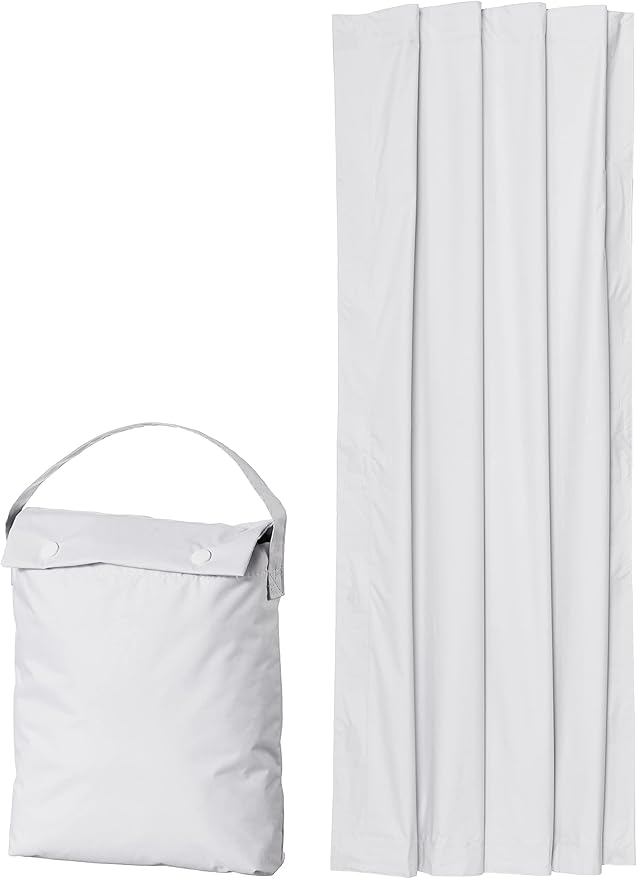 Amazon Basics Portable Room Darkening Light Blocking Blackout Curtain Shade with Suction Cups, 100% Polyester, 50"W x 78"L,White, 1-Pack