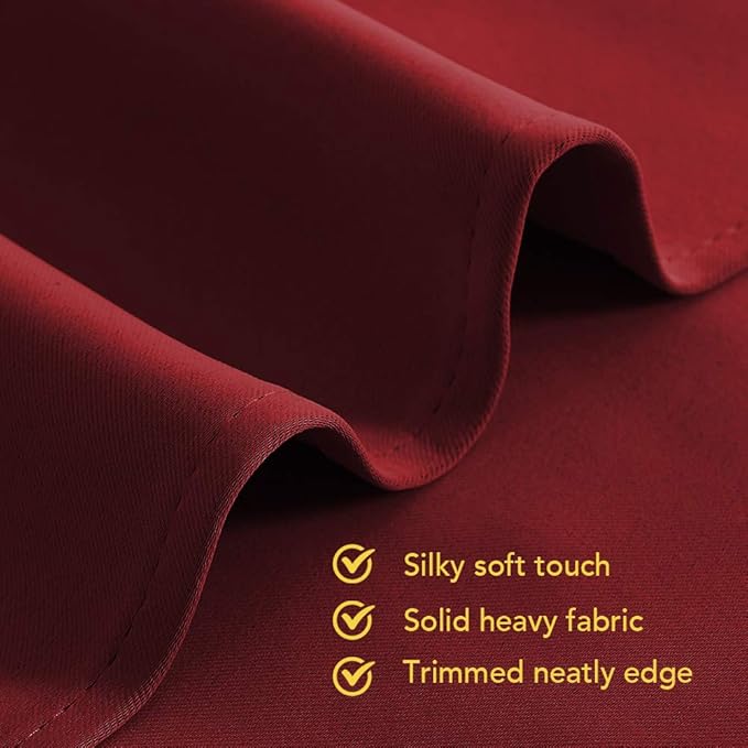 NICETOWN Christmas Burgundy Window Curtains Blackout Drapes, Thermal Insulated Solid Grommet Blackout Curtains/Draperies for Laundry Room (One Pair, 70 by 95-inch, Burgundy Red)